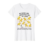 Mes Canards ne sont Absolument Pas alignés T-Shirt Graphique avec Valeur, Femme, Blanc, L
