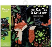 Jeu de loisirs créatifs - Auzou - Mes cartes à gratter - Forêt - 10 tableaux - Stylet en bois