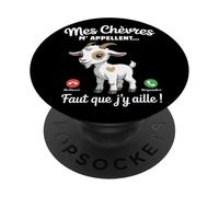 Mes Chèvres m’Appellent Humour Chèvre Drôle Cadeau PopSockets PopGrip Adhésif
