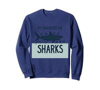 Mes collègues sont des Requins Humour de Bureau drôle Sweatshirt, Unisexe pour Adultes, Bleu Marine, L