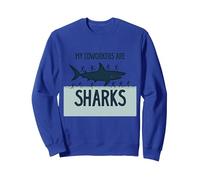 Mes collègues sont des Requins Humour de Bureau drôle Sweatshirt, Unisexe pour Adultes, Bleu Royal, M