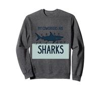 Mes collègues sont des Requins Humour de Bureau drôle Sweatshirt, Unisexe pour Adultes, Chiné Foncé, M