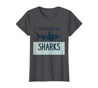 Mes collègues sont des Requins Humour de Bureau drôle T-Shirt, Femme, Chiné Foncé, XS