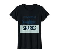 Mes collègues sont des Requins Humour de Bureau drôle T-Shirt, Femme, Noir, L
