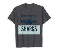Mes collègues sont des Requins Humour de Bureau drôle T-Shirt, Homme, Chiné Foncé, M