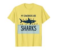 Mes collègues sont des Requins Humour de Bureau drôle T-Shirt, Homme, Citron, XL