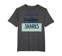Mes collègues sont des Requins Humour de Bureau drôle T-Shirt, Homme Grandes Tailles, Chiné Foncé, 5X Tall