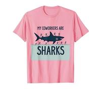 Mes collègues sont des Requins Humour de Bureau drôle T-Shirt, Homme, Rose, 3XL