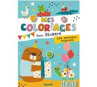 Mes coloriages avec stickers - Les animaux mignons Collectif (Illustration), Collectif (Auteur)