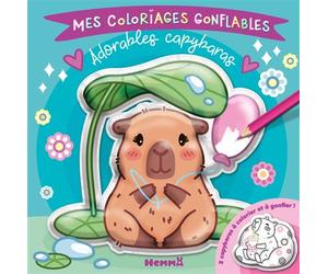 Mes coloriages gonflables - Adorables capybaras - 2 capybaras à colorier et à gonfler ! - Collectif - Hemma - Jeux livres objets