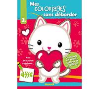 Mes coloriages sans déborder (Chat fond rouge)