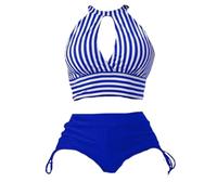 Mes Commandes Maillots Deux Pièces Femme Amincissante Couleur Uni Sexy Tenue Mayo De Bain Femme 2 Piece Fitness Grande Taille Ete Ventre Plat Travail Maillot De Bain Triangle Bleu Royal S