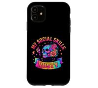 Mes compétences sociales sont Rusty Skull Rainbow Coque pour iPhone 11