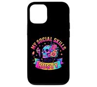 Mes compétences sociales sont Rusty Skull Rainbow Coque pour iPhone 12/12 Pro
