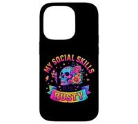 Mes compétences sociales sont Rusty Skull Rainbow Coque pour iPhone 14 Pro
