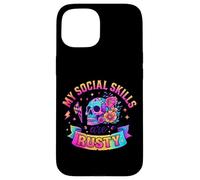 Mes compétences sociales sont Rusty Skull Rainbow Coque pour iPhone 15