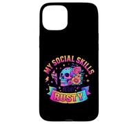 Mes compétences sociales sont Rusty Skull Rainbow Coque pour iPhone 15 Plus