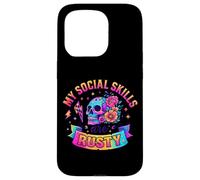 Mes compétences sociales sont Rusty Skull Rainbow Coque pour iPhone 15 Pro