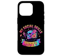 Mes compétences sociales sont Rusty Skull Rainbow Coque pour iPhone 16 Pro