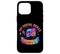 Mes compétences sociales sont Rusty Skull Rainbow Coque pour iPhone 16 Pro Max