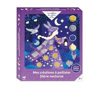 Mes Créations À Pailleter Féerie Nocturne - Coffret Avec 5 Tableaux, 1 Spatule, 2 Boîtes De Paillettes Et 2 Boîtes De Sables Dont 1 Phosphorescent