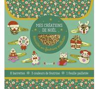 Mes créations de Noël Barrettes en feutrine pailletées Pochette loisirs créatifs avec 8 petites barrettes à décorer Barrettes de Noël Dès 6 ans