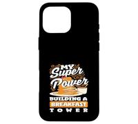 Mes crêpes super puissantes construisent une tour de petit-déjeuner Coque pour iPhone 16 Pro Max