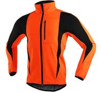Mes Cyclig Jacket Autum Ad Witer Cyclig Top Imperméable Widproof Réfléchissant Softshell Manteau Respirant Thermique Polaire Liig Bike Outerwear, Orange, S