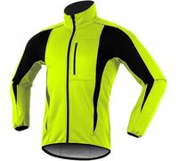 Mes Cyclig Jacket Autum Ad Witer Cyclig Top Imperméable Widproof Réfléchissant Softshell Manteau Respirant Thermique Polaire Liig Bike Outerwear, Yellow, M