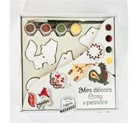 Collectif – Mes décos Cosy à peindre – Coffret avec 6 décors, 4 godets, pinceau et cordon ciré