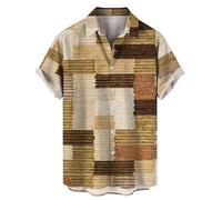Mes Dernieres Commandes Chemise Homme Lin Ete Manches Courtes en Blanche Chemises Hawaiennes XL Veste Chemisette Vintage À Carreaux Tunique Courte Vetement Annee 80 Disco Hawaienne Grande Taille