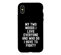 Mes Deux humeurs J'aime Tout Le Monde et Qui Dois-Je Combattre Coque pour iPhone X/XS