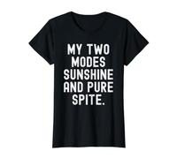 Mes Deux Modes : Soleil et Pure méchanceté (Funny Sarcastic) T-Shirt Graphique avec Valeur, Femme, Noir, S