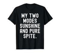 Mes Deux Modes : Soleil et Pure méchanceté (Funny Sarcastic) T-Shirt Graphique avec Valeur, Homme, Noir, XL