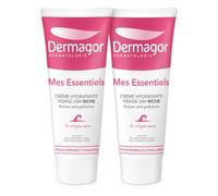 Mes Essentiels Crème Hydratante Visage 24H Riche - Collagène Marin et Huile d’Abricot - Peaux Normales à Fragilisées Lot de 2 x 40 ml