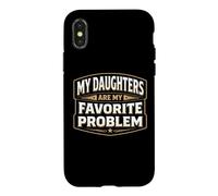 Mes Filles sont Mon problème préféré Un Papa drôle pour la fête des pères Coque pour iPhone X/XS