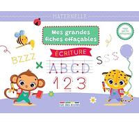 Mes grandes fiches d’entraînement effaçables - Écriture - Maternelle: Lettres et chiffres : s'entraîner, effacer, recommencer !