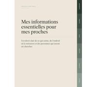 Mes informations essentielles pour mes proches: Cahier pratique pour réunir documents, comptes, contacts, souhaits personnels et accès numériques