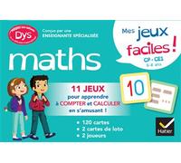 Evelyne Barge – Mes jeux de maths facile ! dys (CP-CE1) – Avec 122 cartes – Hatier