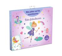 Mes jolies cartes scintillantes - Fées fabuleuses - Avec 6 cartes illustrées et 6 planches de stickers pailletés - Collectif - Mila Boutan Eds - Jeux livres objets