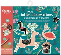 Mes jolies décorations à pailleter et à gratter - Hiver magique - Feena Brooks - Auzou Philippe Eds - broché - Document jeunesse