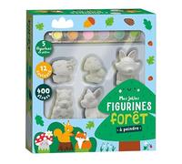 Mes jolies figurines à peindre forêt ¿ coffret créatif avec figurines en plâtre, peinture, coloriages et strass ¿ dès 4 ans