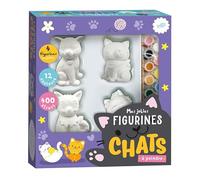Mes jolies figurines chats à peindre - coffret créatif de figurines en plâtre à peindre et à décorer - activités manuelles pour enfants à partir de 4 ans