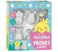 Mes Jolies Figurines De Pâques À Peindre - Avec 4 Figurines En Plâtre, 12 Pots De Peinture, 2 Pinceaux En Bois, 400 Strass Autocollants Et 10 Cartes De Pâques