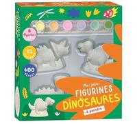 Mes Jolies Figurines Dinosaures À Peindre - Coffret Avec 4 Figurines, 12 Pots De Peinture, 2 Piceaux, 400 Strass Et 1 Livre De Coloriages
