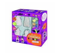 Mes Jolies Figurines Halloween À Peindre - Coffret Avec 4 Figurines En Plâtre, 1 Livre De Coloriage, 12 Pots De Peinture, 400 Strass, 2 Pinceaux