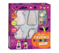 1.2.3 SOLEIL! - Coffret - Mes jolies figurines Halloween à peindre - 4 fig. plâtre, 12 pots peinture