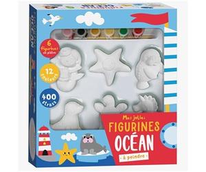 Mes jolies figurines océan à peindre - coffret créatif de figurines en plâtre à peindre et à décorer - activités manuelles pour enfants à partir de 4 ans