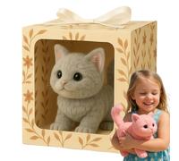 Mes Jouets de Chat Réalistes, 2025 Nouveau Chaton Robot, Jouet de Chaton Électronique Réaliste avec Une Marche Et Un Animal en Peluche Réaliste Qui Marche, Miaules Et Queue Wagging Gray