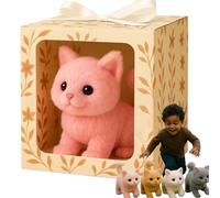 Mes Jouets de Chat réalistes, Kitten Robot en Peluche AI - apportez Une Joie et Chaleur sans Fin, 2025 Nouveau Jouet pour Chats réalistes avec promenades, miaules et remuements de Queue Pink
